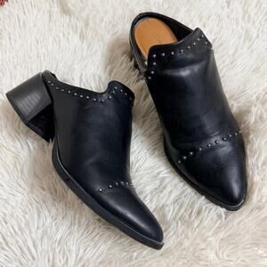 UNIVERSAL THREAD • Black + Silver Crista Studded Pointed Toe Heeled Mules